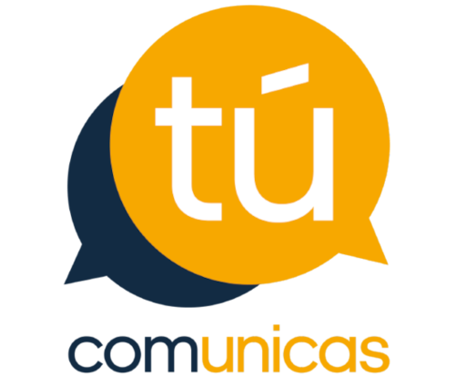 Símbolo de mensaje con las palabras tú comunicas